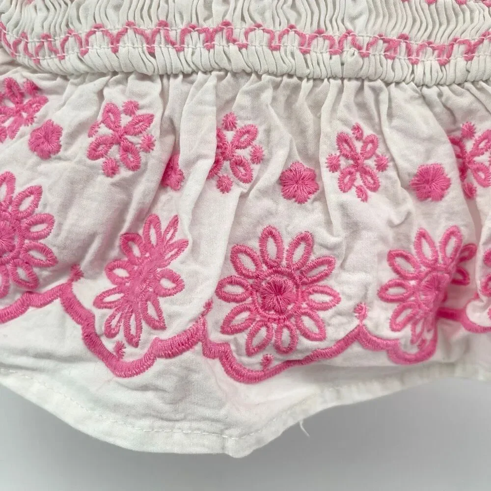 Little Lass 18M Pink Embroidered Smocked Top Cargo Pants Outfit Set Boho